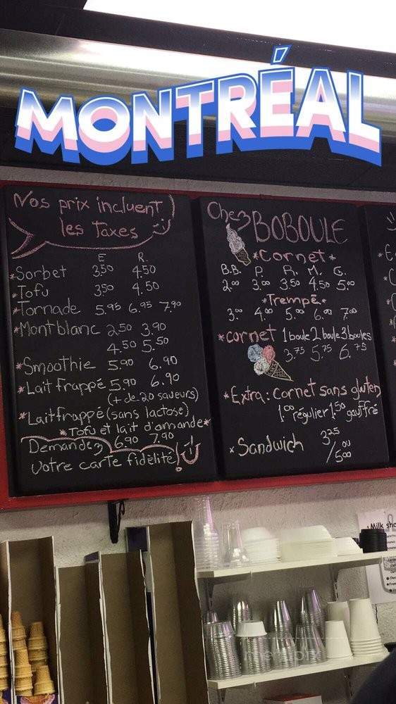 Cremes Boboule - Verdun, QC menu_pic