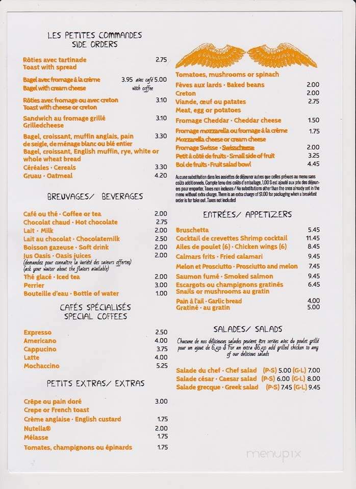 Cafe Benedictins - verdun, QC menu_pic