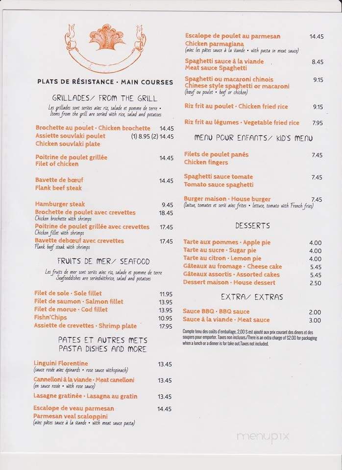 Cafe Benedictins - verdun, QC menu_pic