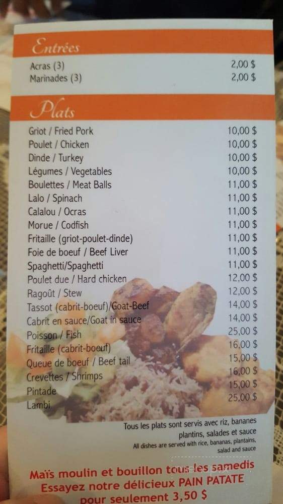 Tropico Plus - Montreal, QC menu_pic