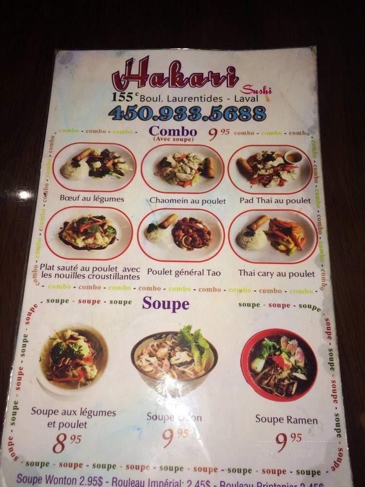 Hakari Sushi - Laval, QC menu_pic