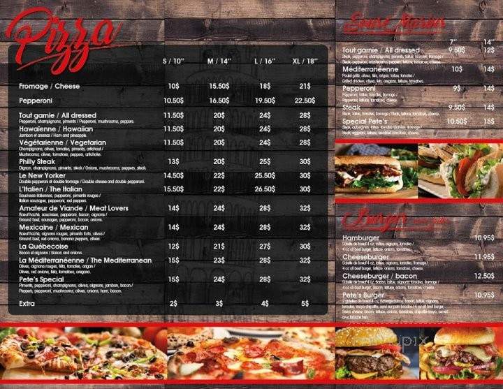 Pete's Pizzeria - Laval, QC menu_pic
