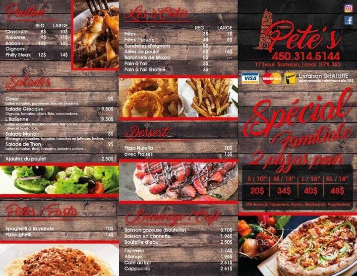 Pete's Pizzeria - Laval, QC menu_pic
