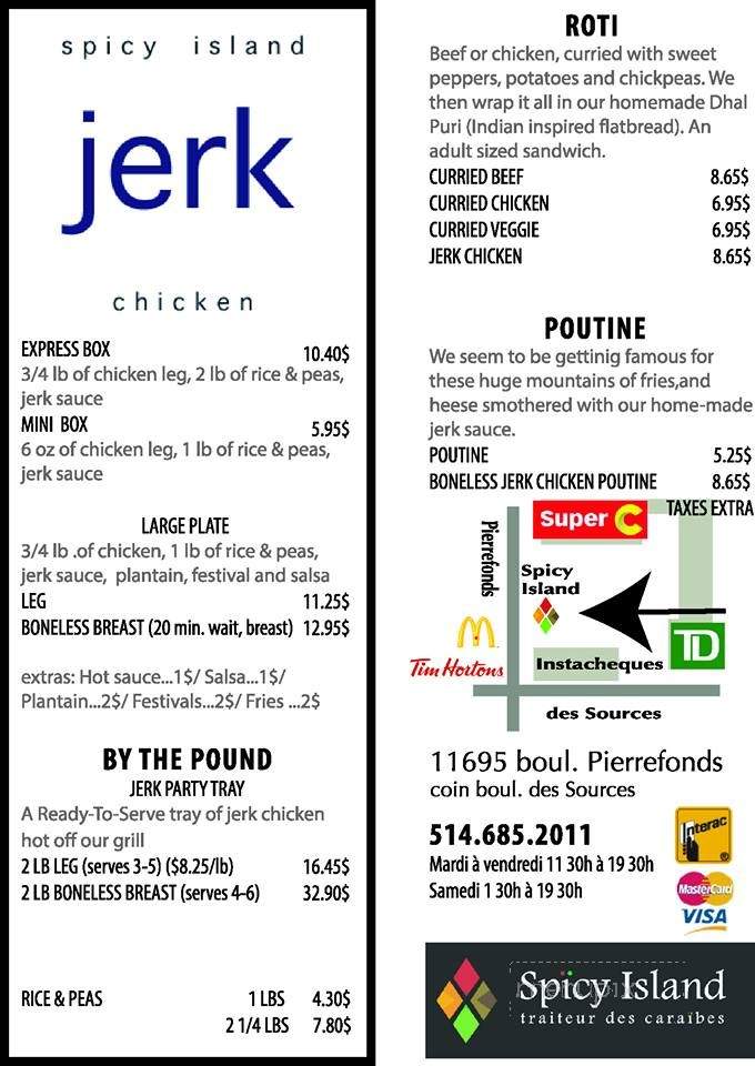 Spice Island - Pierrefonds-Roxboro, QC menu_pic