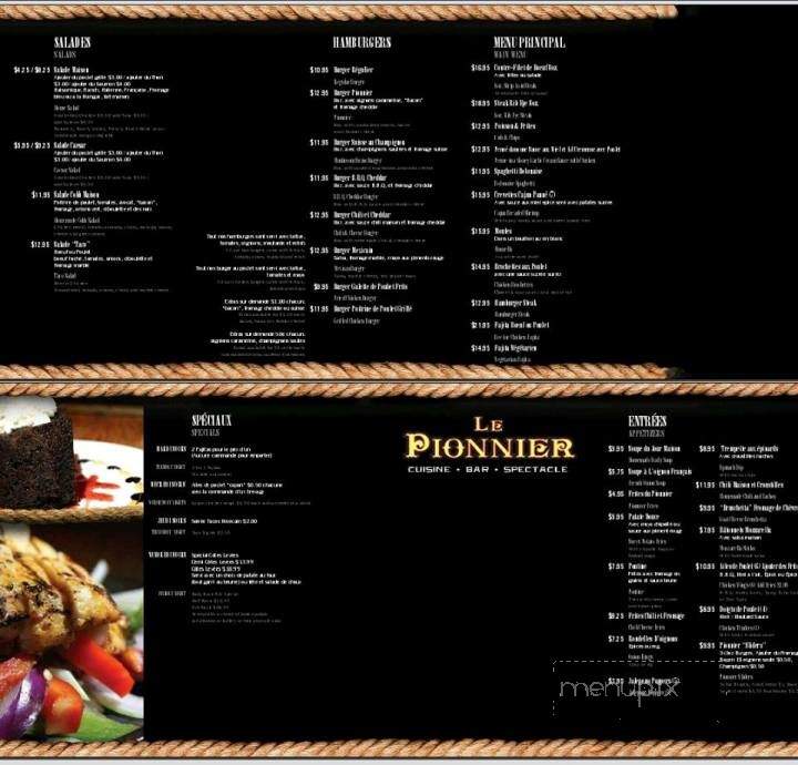 Le Pionnier - Pointe-Claire, QC menu_pic