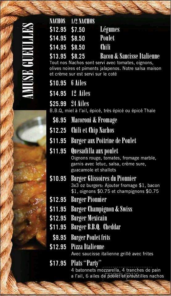 Le Pionnier - Pointe-Claire, QC menu_pic