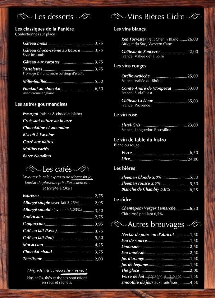La paniere d'Alexie - Oka, QC menu_pic