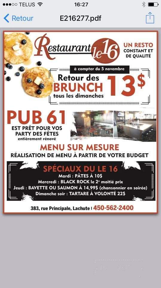 /31476141/Restaurant-Le-16-Lachute-QC - Lachute, QC