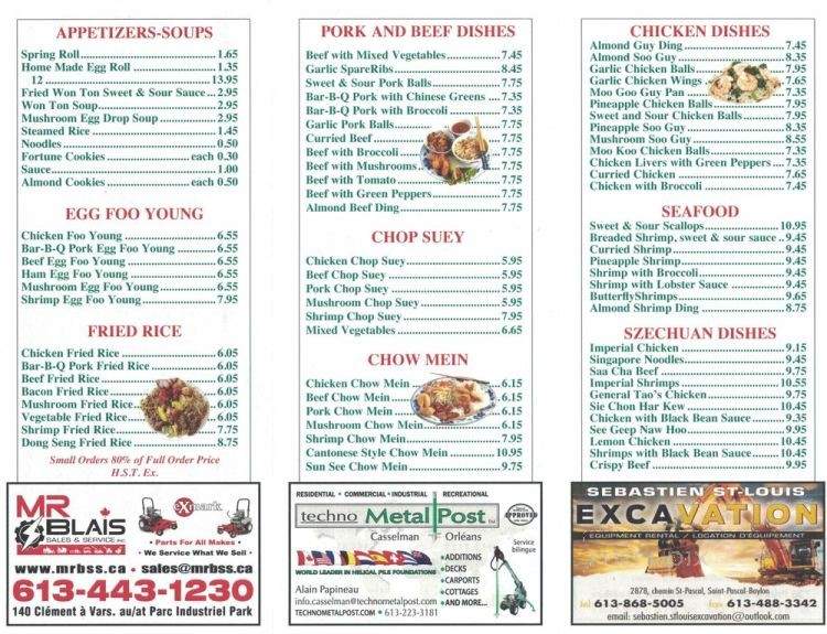 Dong Seng - Embrun, ON menu_pic