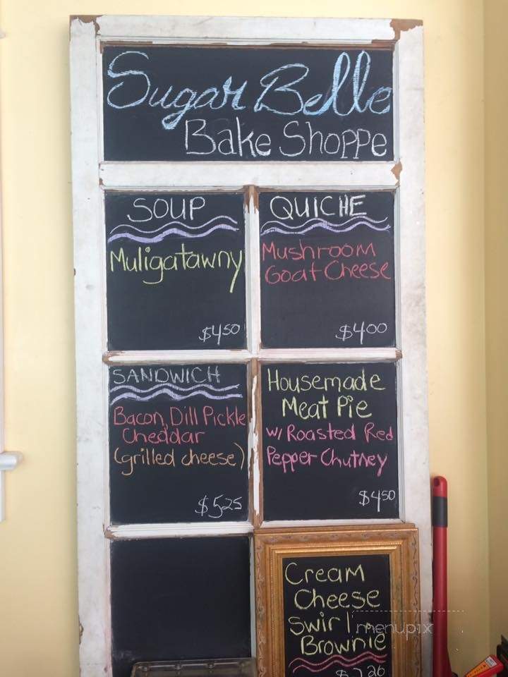 Sugar Belle Bake Shoppe - Merrickville, ON menu_pic