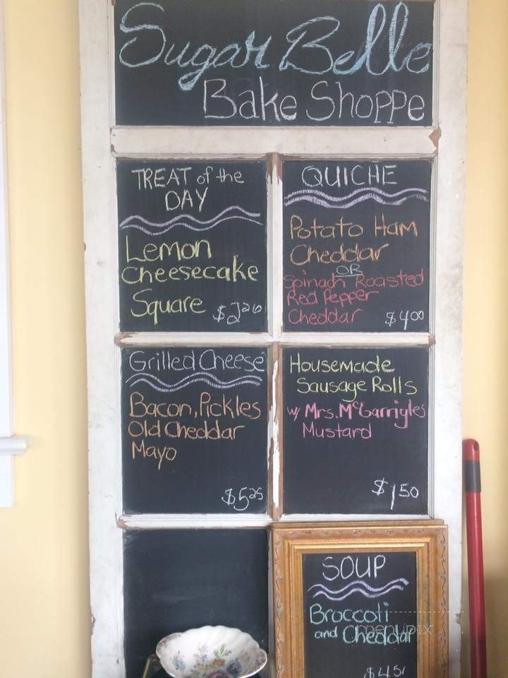 Sugar Belle Bake Shoppe - Merrickville, ON menu_pic
