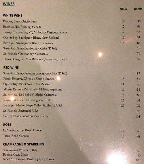 La Terrasse - Ottawa, ON menu_pic