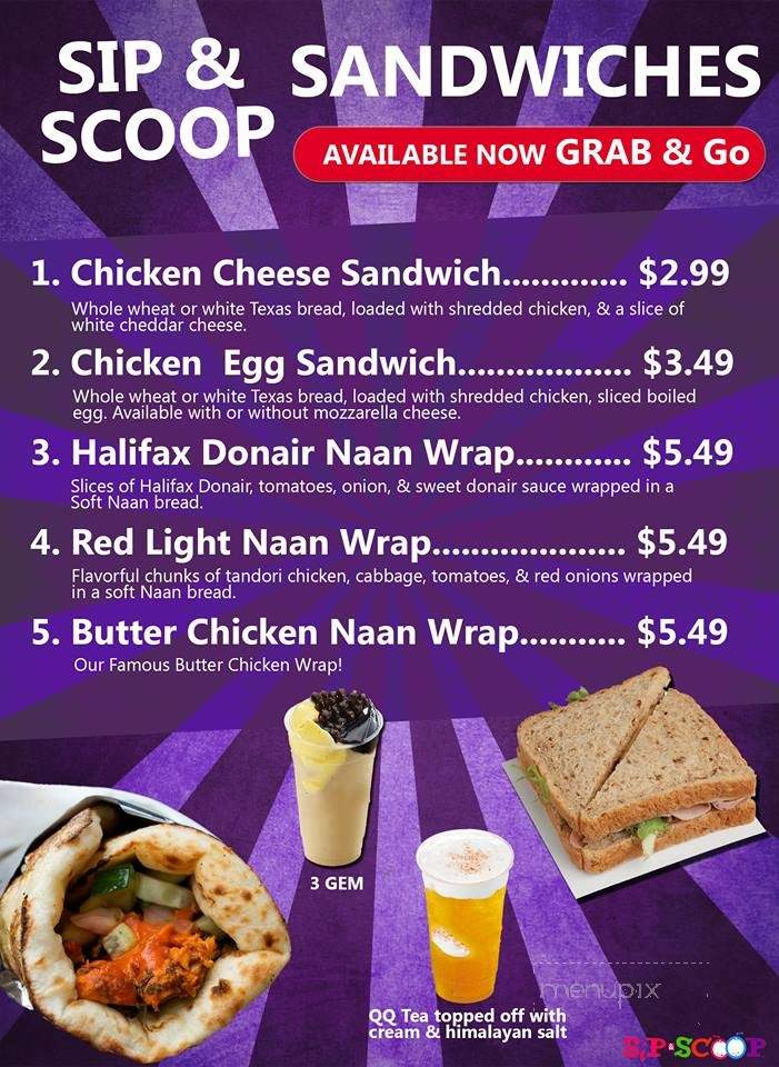 Sip & Scoop - Cornwall, ON menu_pic