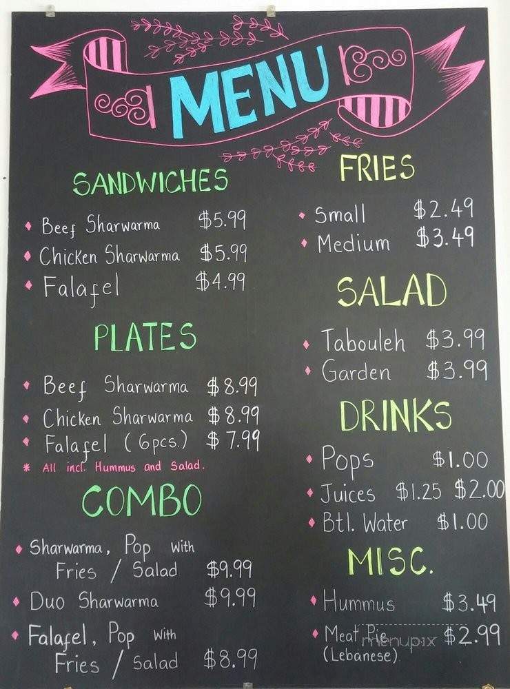 Quick Bite - Sandford, ON menu_pic