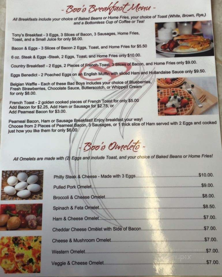 Boo's Bar & Eatery - Lincoln, ON menu_pic