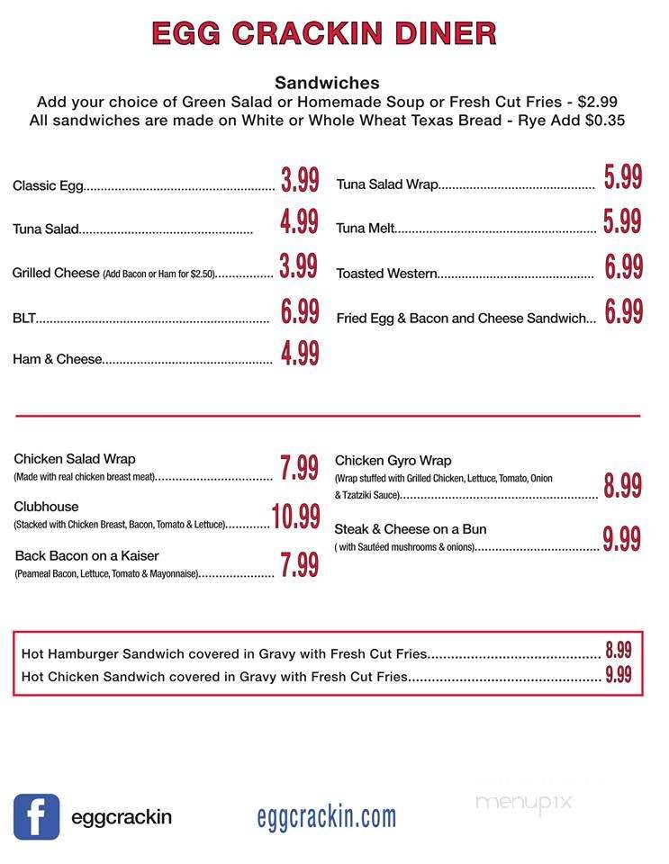 Egg Crackin Diner - Saint Catharines, ON menu_pic