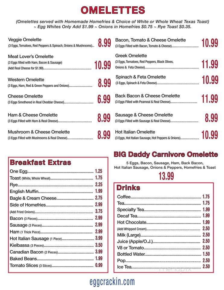 Egg Crackin Diner - Saint Catharines, ON menu_pic