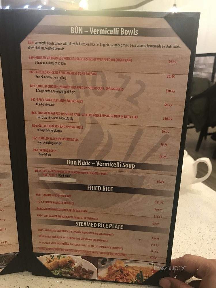 Pho 72 - Markham, ON menu_pic