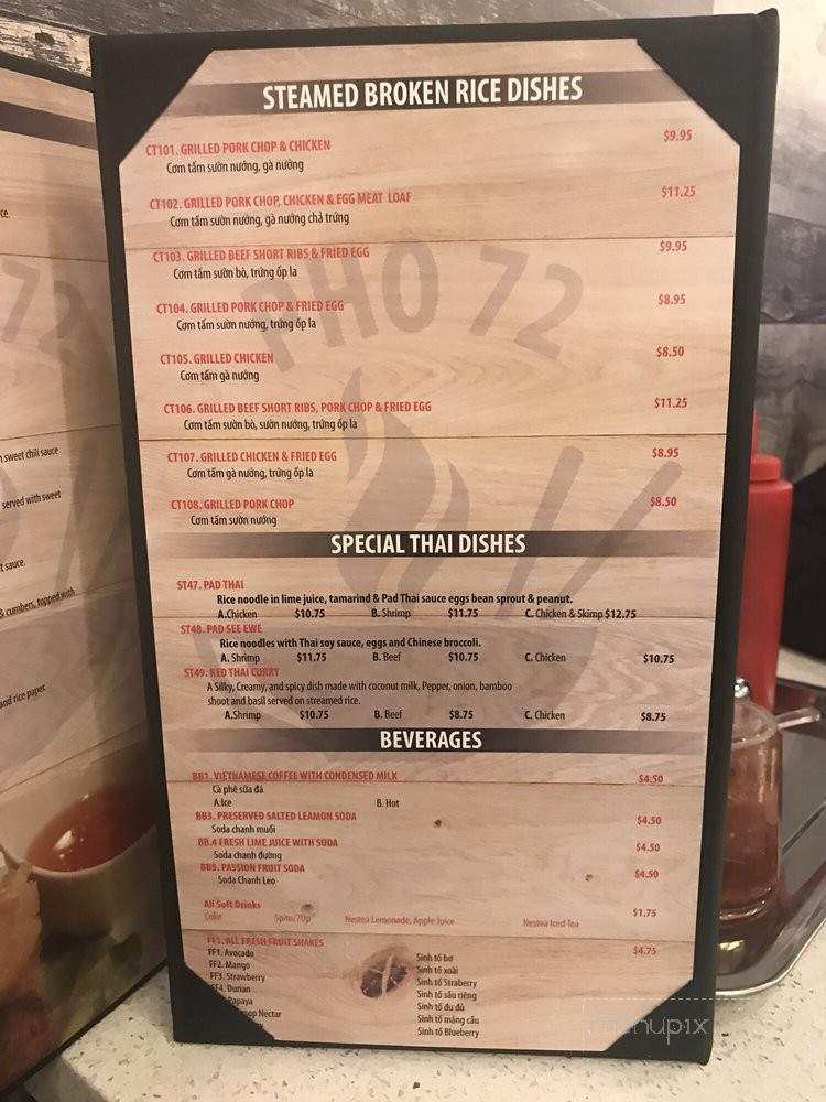 Pho 72 - Markham, ON menu_pic