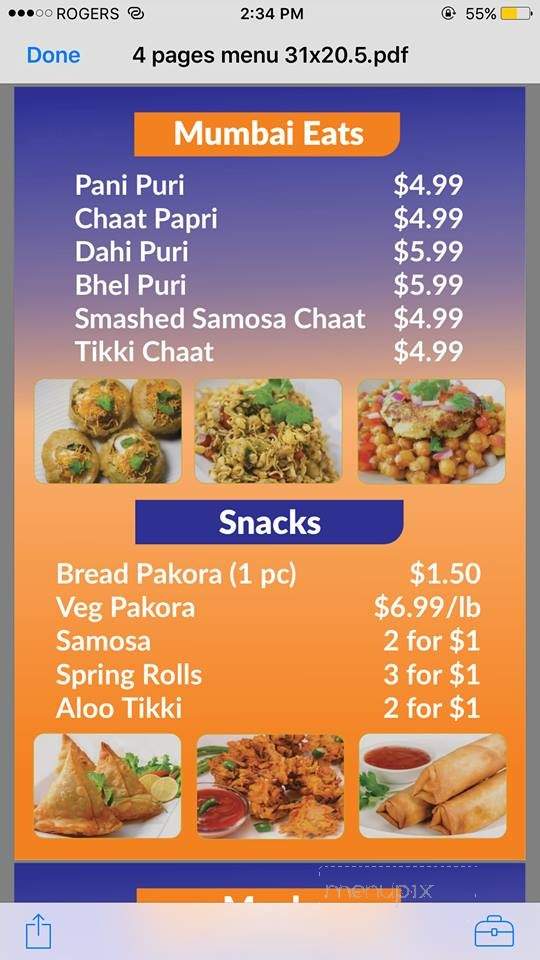Aahara Foods - Markham, ON menu_pic