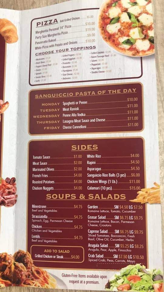 Cafe Sanguiccio - Thornhill, ON menu_pic