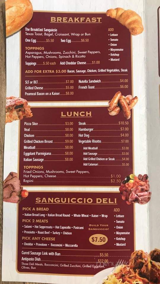 Cafe Sanguiccio - Thornhill, ON menu_pic