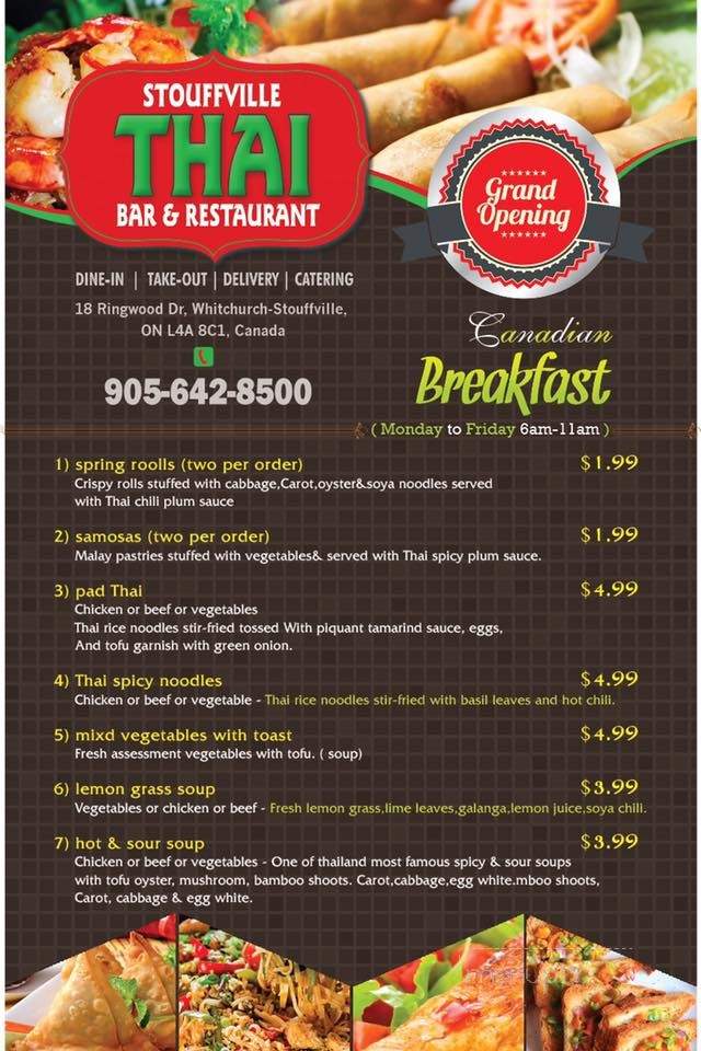 Stouffville Thai Bar & Restaurant - Whitchurch-Stouffville, ON menu_pic