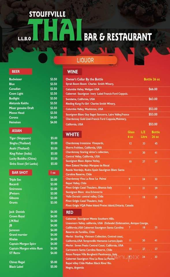 Stouffville Thai Bar & Restaurant - Whitchurch-Stouffville, ON menu_pic