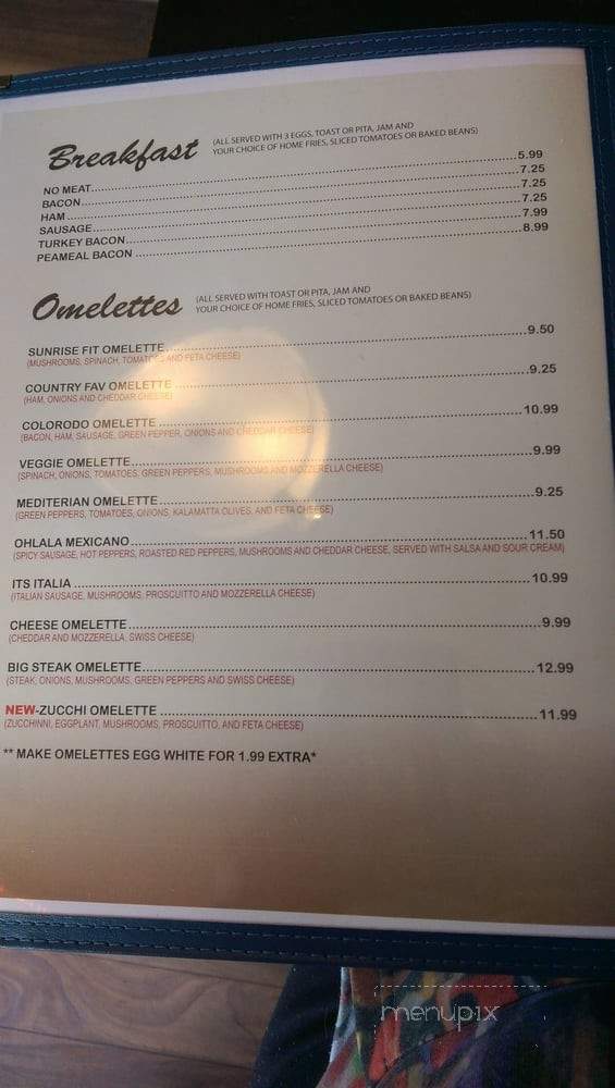 Sunrise Cafe & Grill - Richmond Hill, ON menu_pic