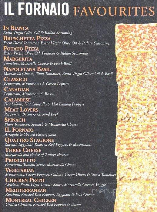 Ilfornaio Bakery - Concord, ON menu_pic