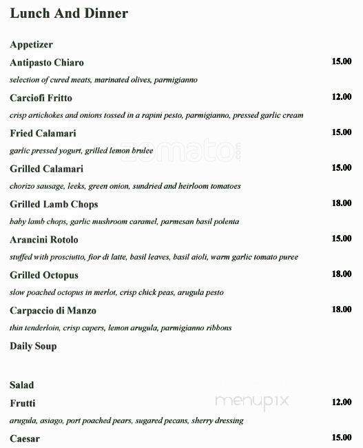 Chiaro Ristorante - Woodbridge, ON menu_pic