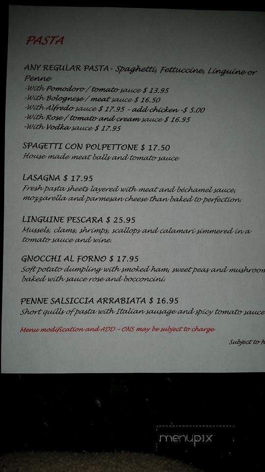Alfredo's Restaurant - Georgina, ON menu_pic