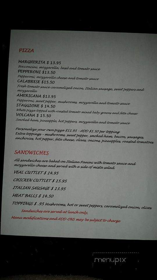 Alfredo's Restaurant - Georgina, ON menu_pic