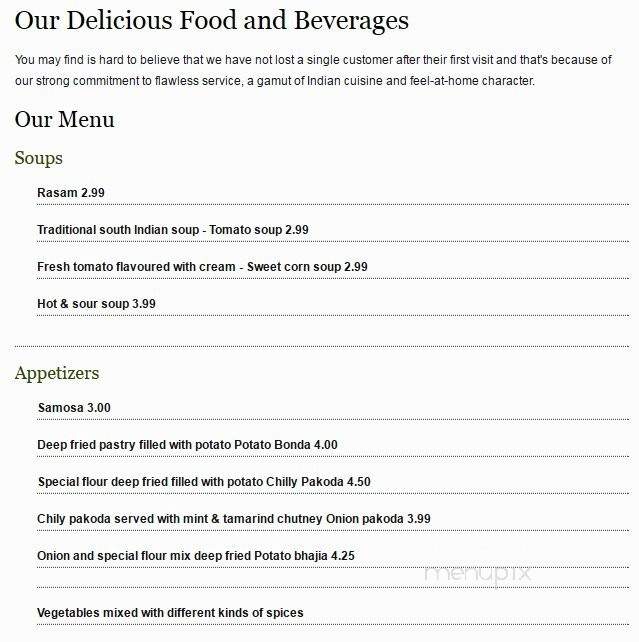 Maa Sagar - Mississauga, ON menu_pic