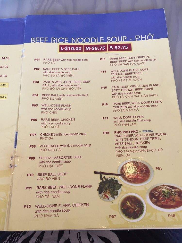 Pho Pho Pho - Mississauga, ON menu_pic