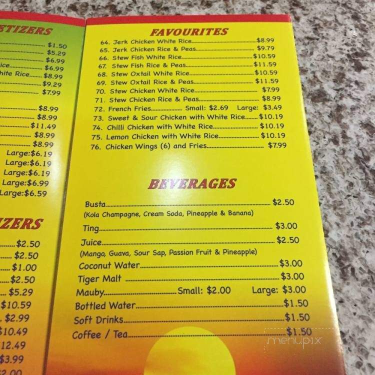Caribbean Sunset - Mississauga, ON menu_pic