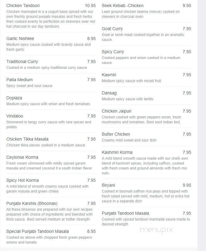 Great India Buffet - Burlington, ON menu_pic