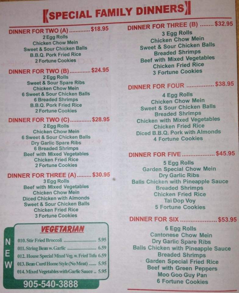 West Garden Chinese Food - Hamilton, ON menu_pic