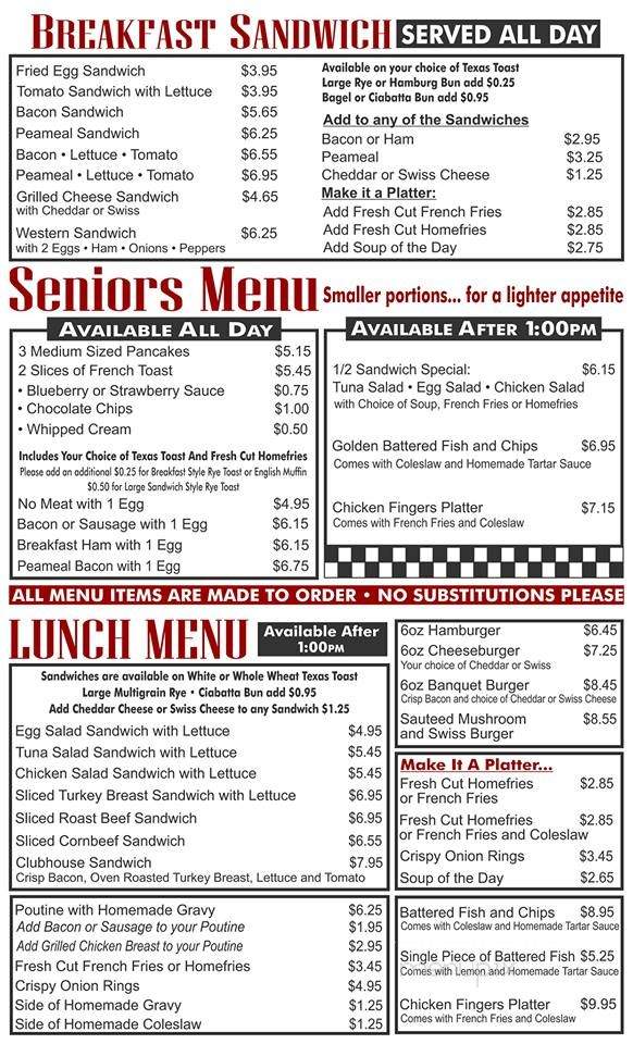 The Donut Diner - Hamilton, ON menu_pic