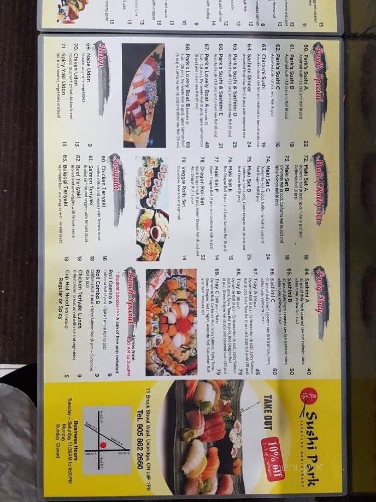 Sushi Park - Uxbridge, ON menu_pic
