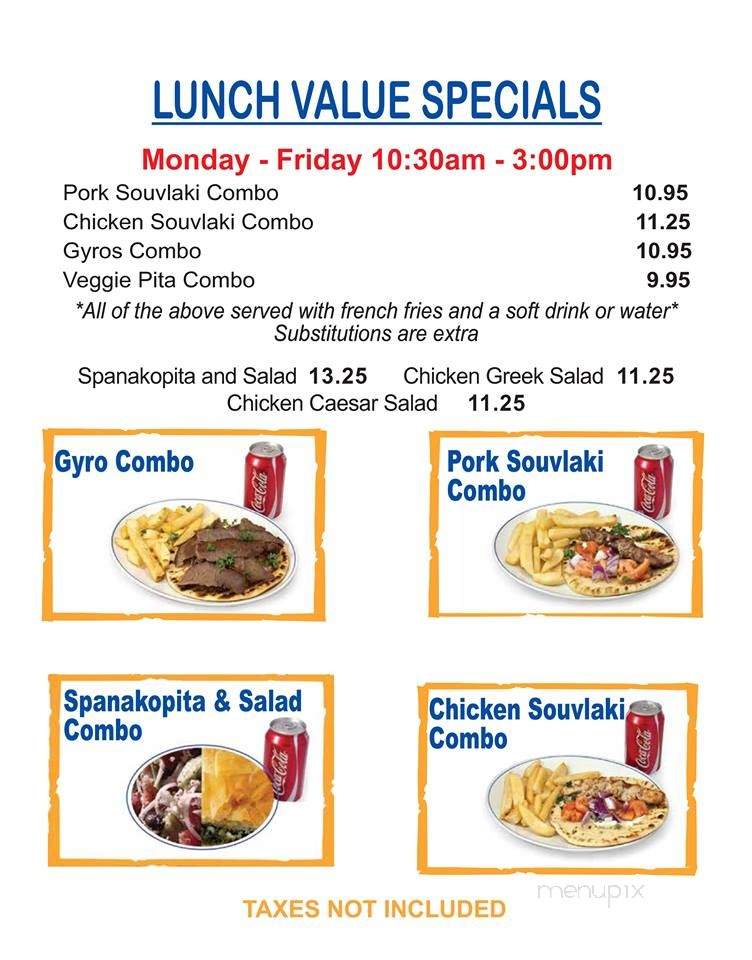 Thera Greek Restaurant - Alliston, ON menu_pic