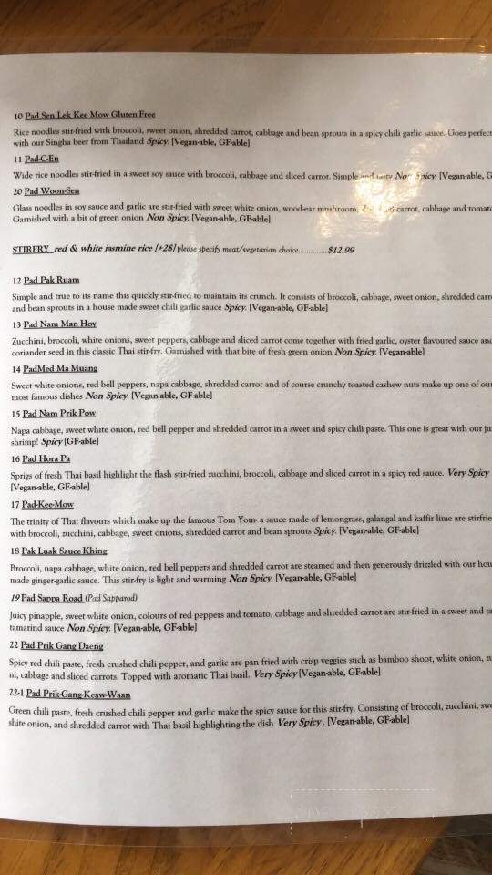 Thornburi Thai Food - The Blue Mountains, ON menu_pic