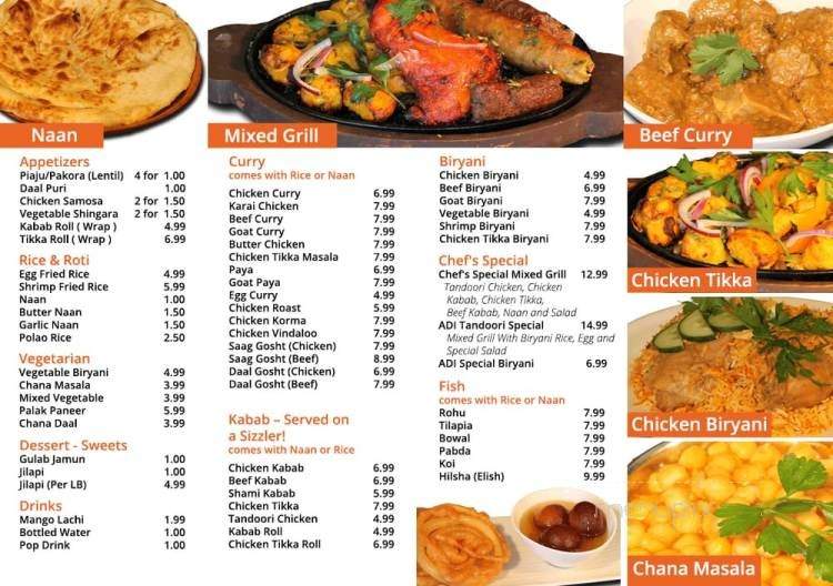 Adi Biryani & Kabab House - Toronto, ON menu_pic