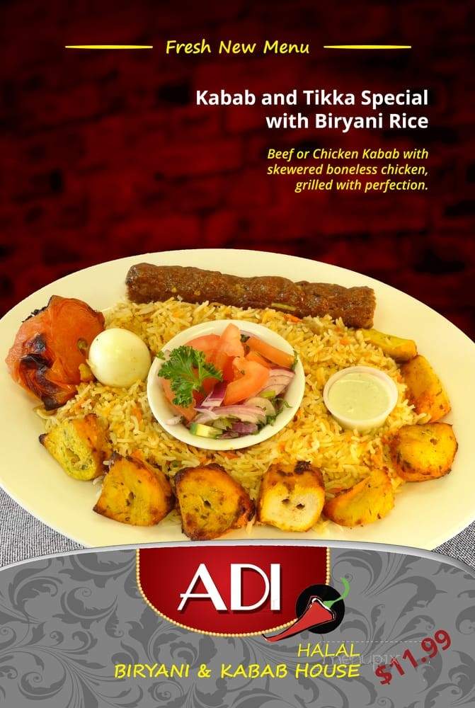 Adi Biryani & Kabab House - Toronto, ON menu_pic