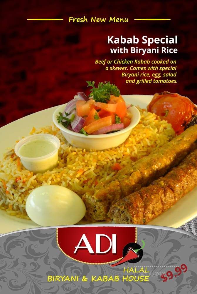 Adi Biryani & Kabab House - Toronto, ON menu_pic