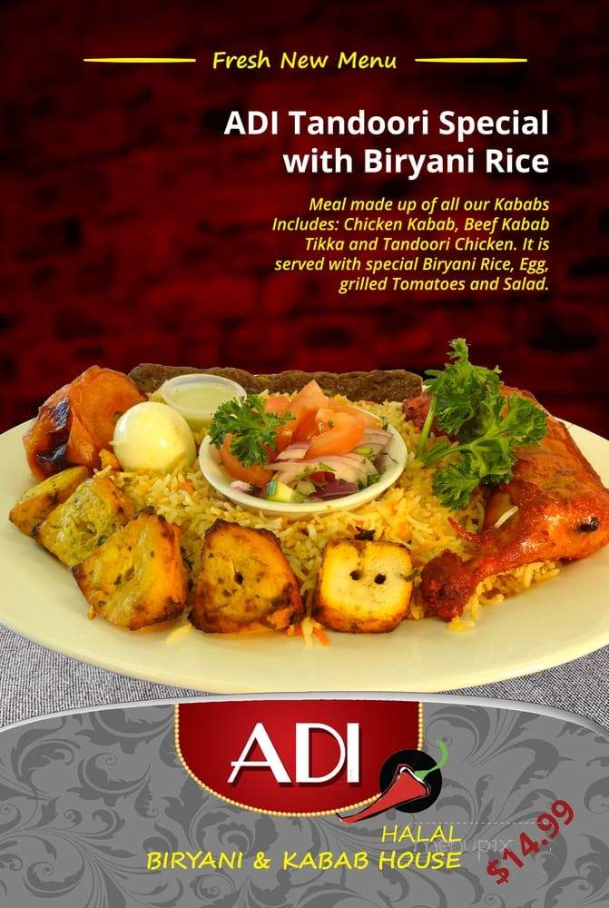 Adi Biryani & Kabab House - Toronto, ON menu_pic