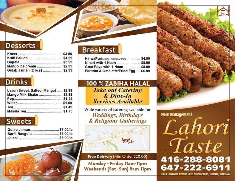 Lahori Taste - Toronto, ON menu_pic