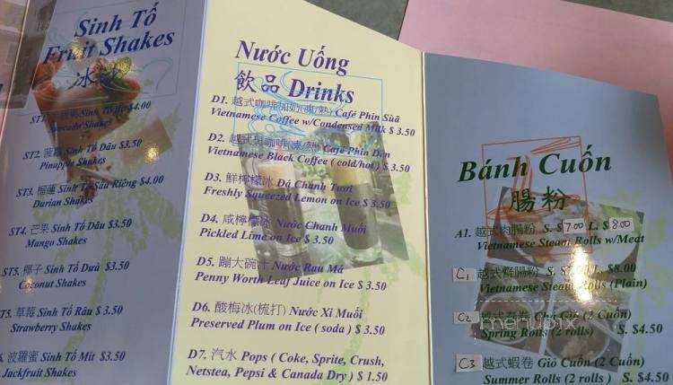 Que Ling Vietnamese Cuisine - Scarborough, ON menu_pic