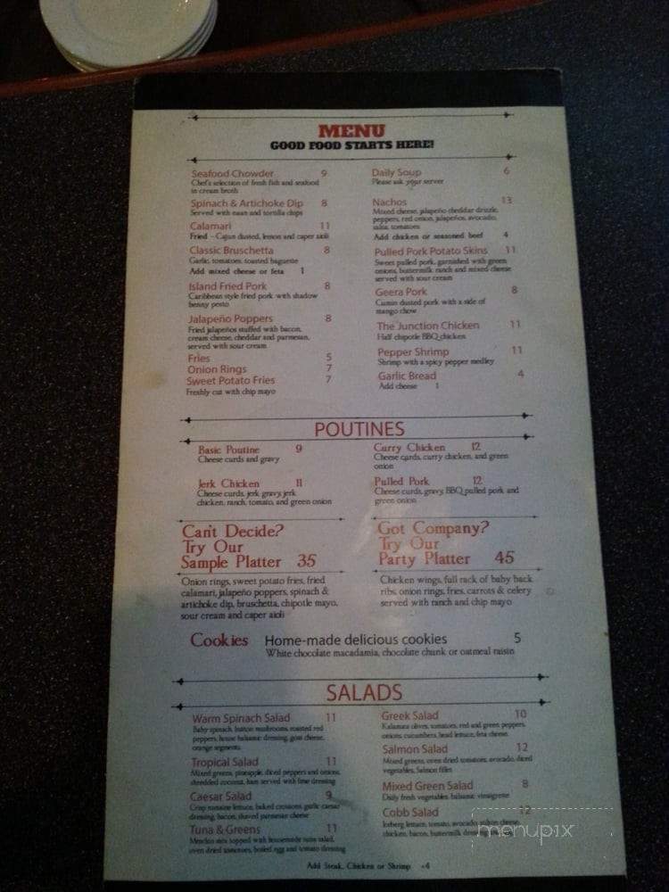 The Junction Kitchen & Bar - Toronto, ON menu_pic