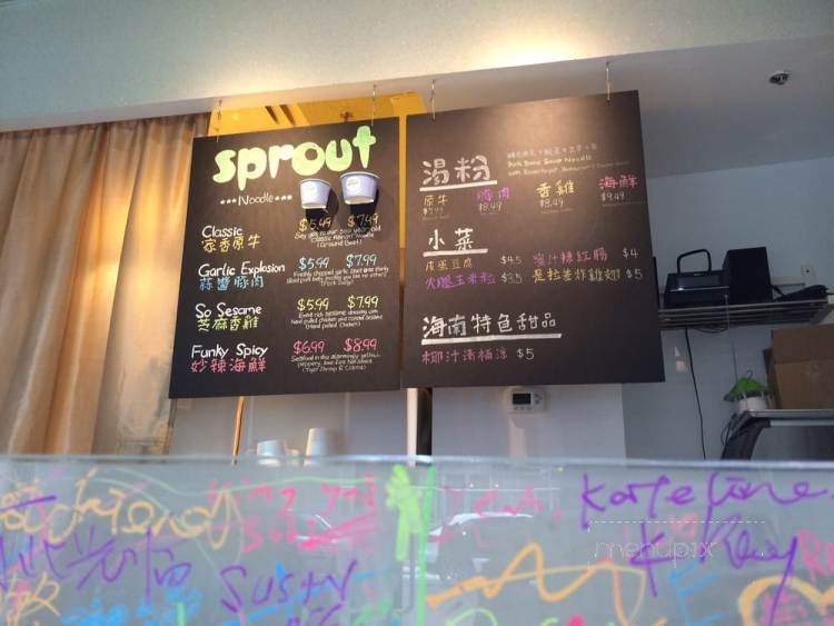 Sprout Hainan Noodle - Toronto, ON menu_pic